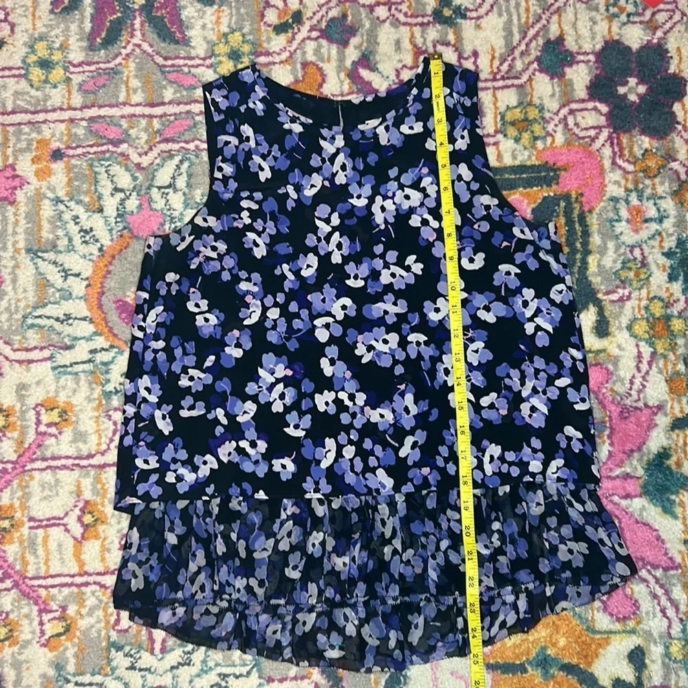 Kate Spade Floral Hydrangea Silk Double Layer Tank Size Extra Small